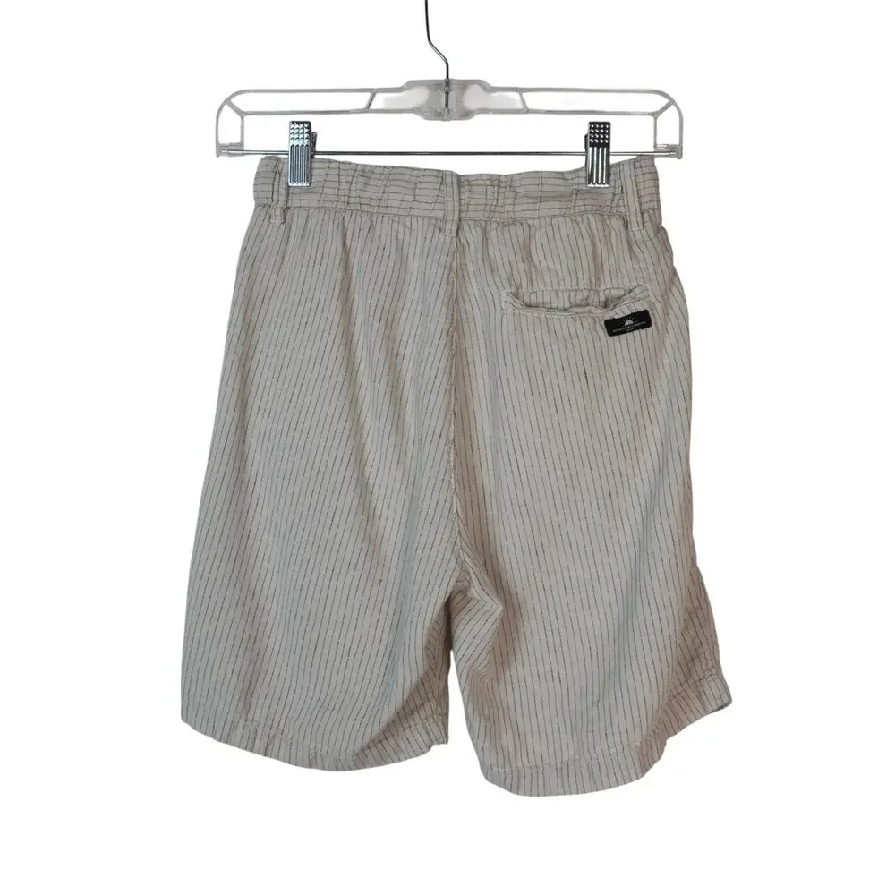 Zara Kids Boys‎ Linen Blend Striped Shorts Size 11/12 Tan Beachy Vacation Travel